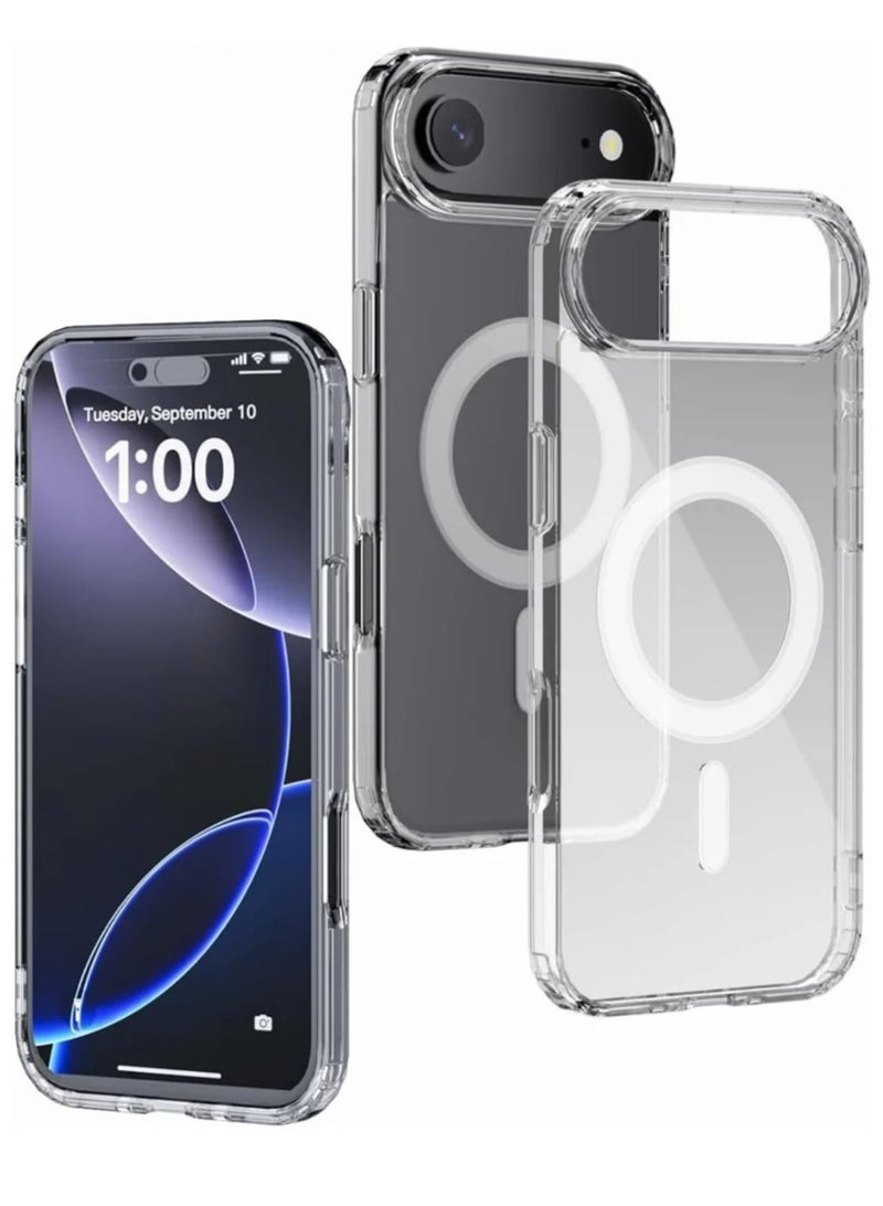 جراب حماية شفاف لهاتف آيفون 17 إير، يدعم الشحن اللاسلكي بتقنية ماج سيف، مقاوم للخدوش والصدمات، مناسب لهاتف آيفون 17 إير مقاس 6.6 بوصة. - Image 4